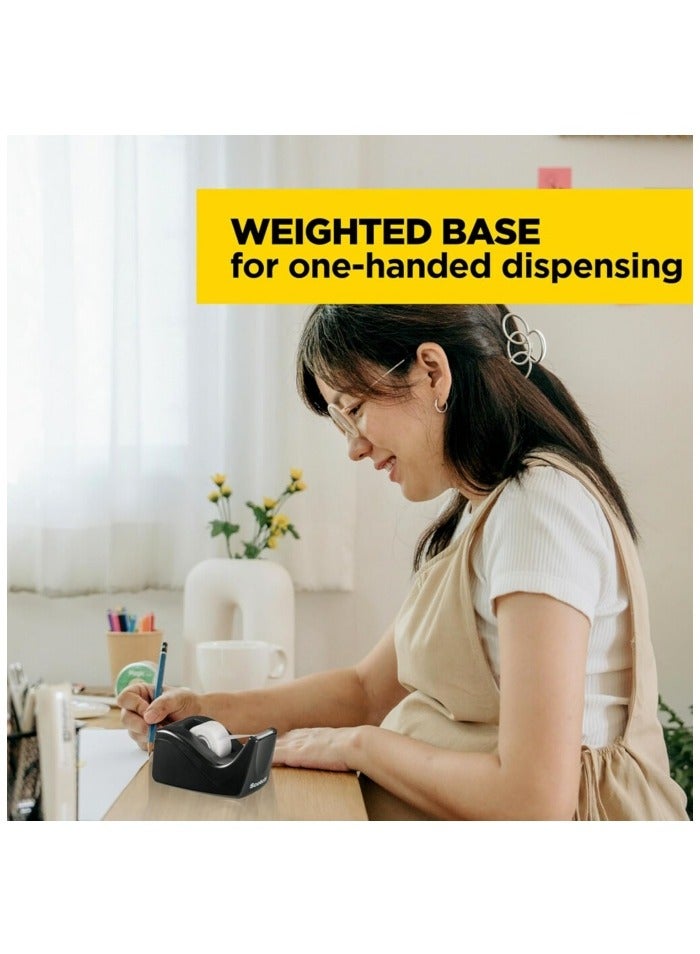 Scotch Desktop Tape Dispenser with 1 Roll of Tape, Black Two-Tone - Image 2