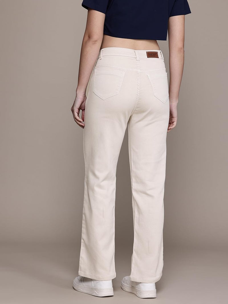 Nifty Women's Denim Straight Fit Boyfriend Jeans (1439_CREEM_30_Cream_30) - Image 4