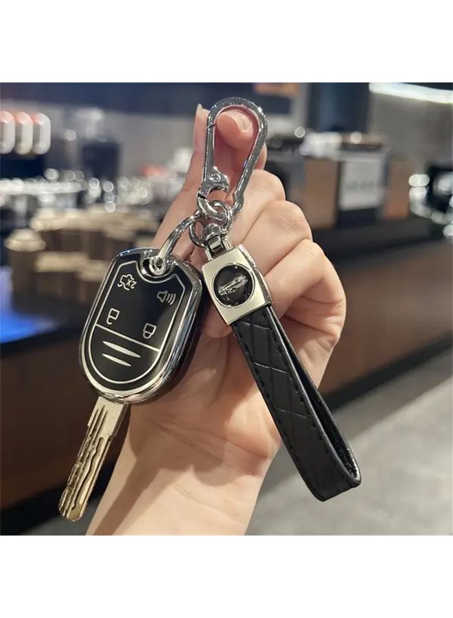 غطاء مفتاح السيارة الناعم الممتاز من مادة TPU مع حزام رقبة باللون الأبيض لسيارات Ford F150 وF250 - Image 1