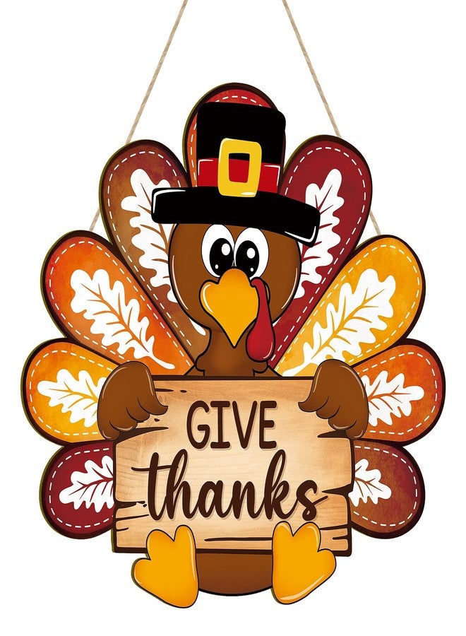 Sophena Thanksgiving Decoration Wooden Turkey Pumpkin Door Wreath for Front Door Sign Wall Signs, Thankful Blessed Grateful Pumpkin Sign Hanging for Fall Autumn Harvest Home Halloween Decoration - Image 1