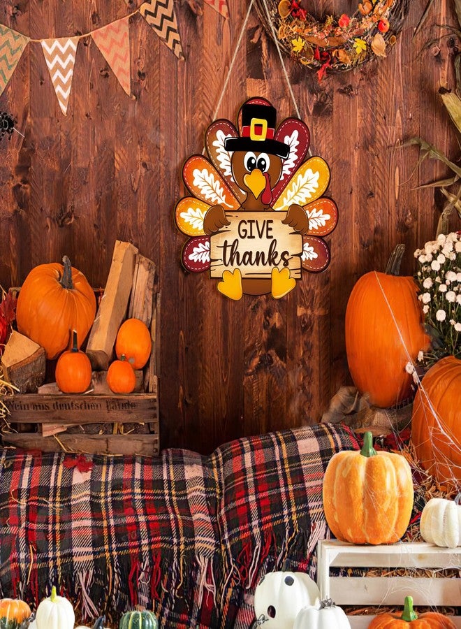 Sophena Thanksgiving Decoration Wooden Turkey Pumpkin Door Wreath for Front Door Sign Wall Signs, Thankful Blessed Grateful Pumpkin Sign Hanging for Fall Autumn Harvest Home Halloween Decoration - Image 4