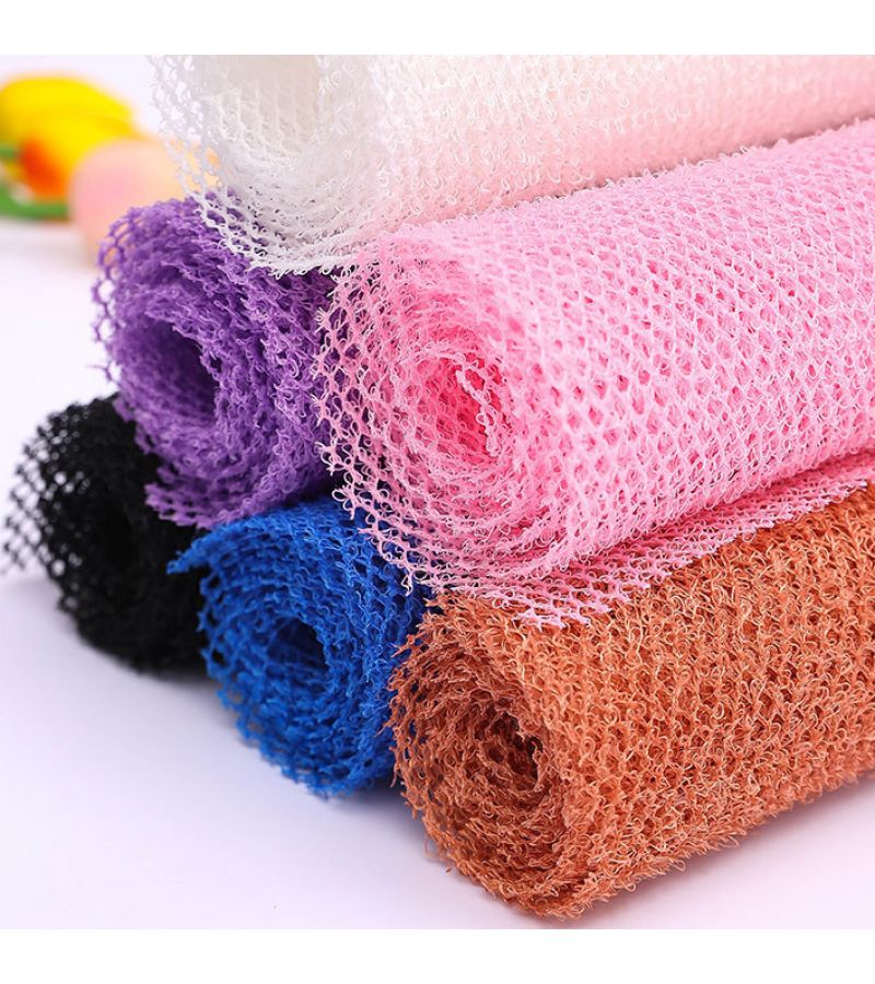 African Mesh Bath Foaming Net Blue Black For Back Cleaning Stain Removal Towel 2pcs - Image 3