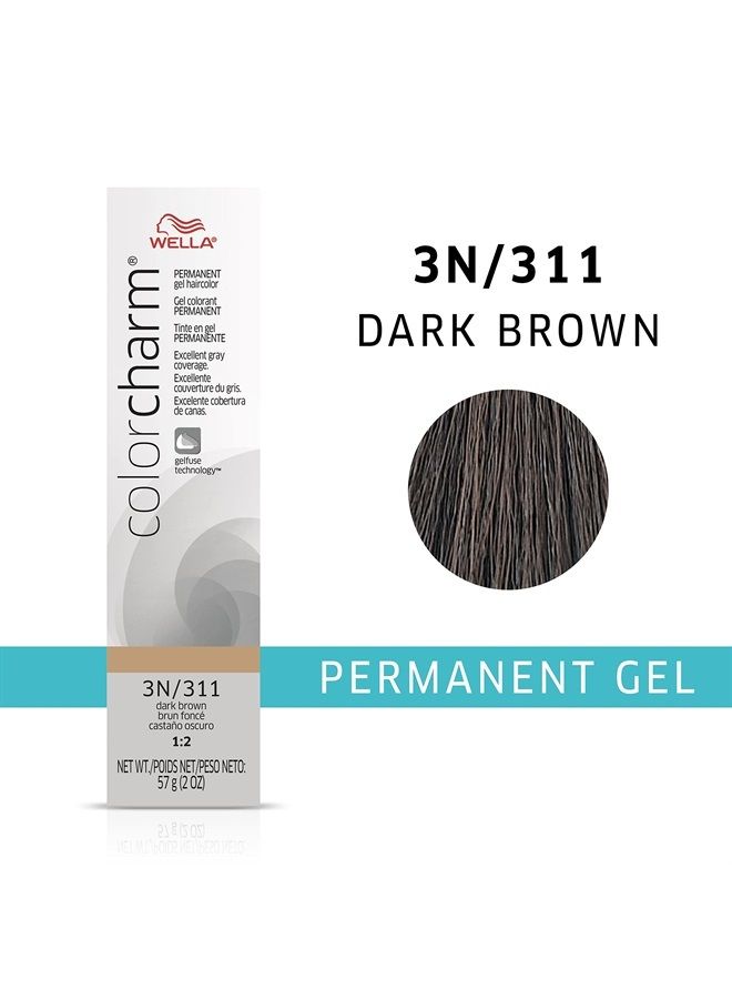 WELLA Color Charm جل دائم، لون شعر لتغطية الشيب، بني داكن 3N - Image 2