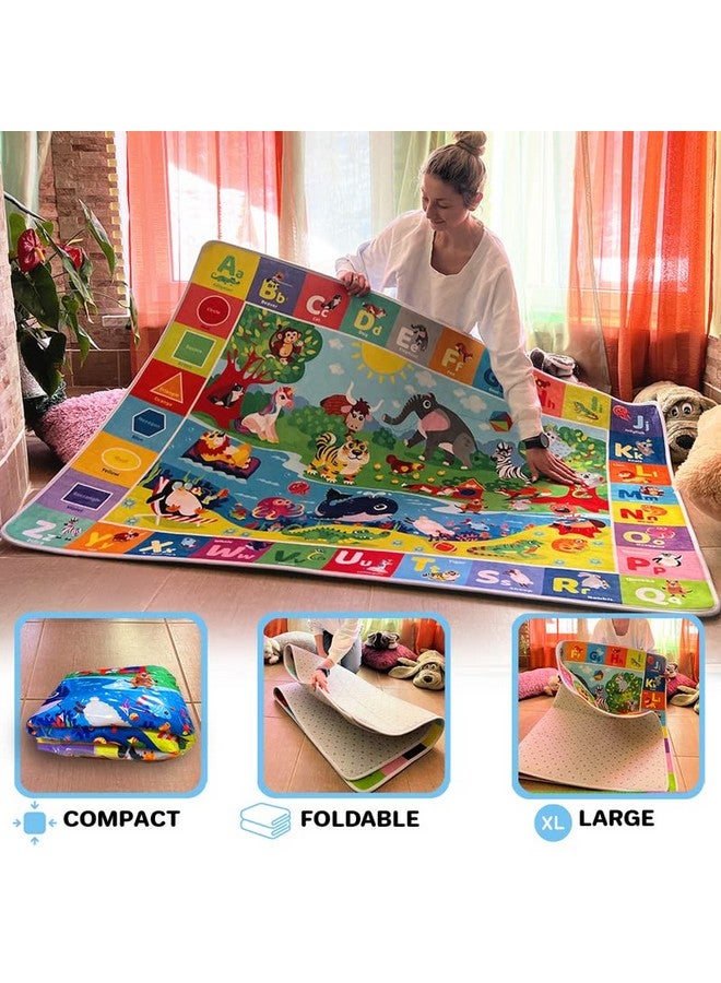 quokka Baby Play Mat For Floor Super Soft Plush Surface Abc Playmat For Toddlers & Infants Extra Thick (0.8Cm) Large Padded Nonslip Rug For Crawling & Playing Foldable Mat - Image 5