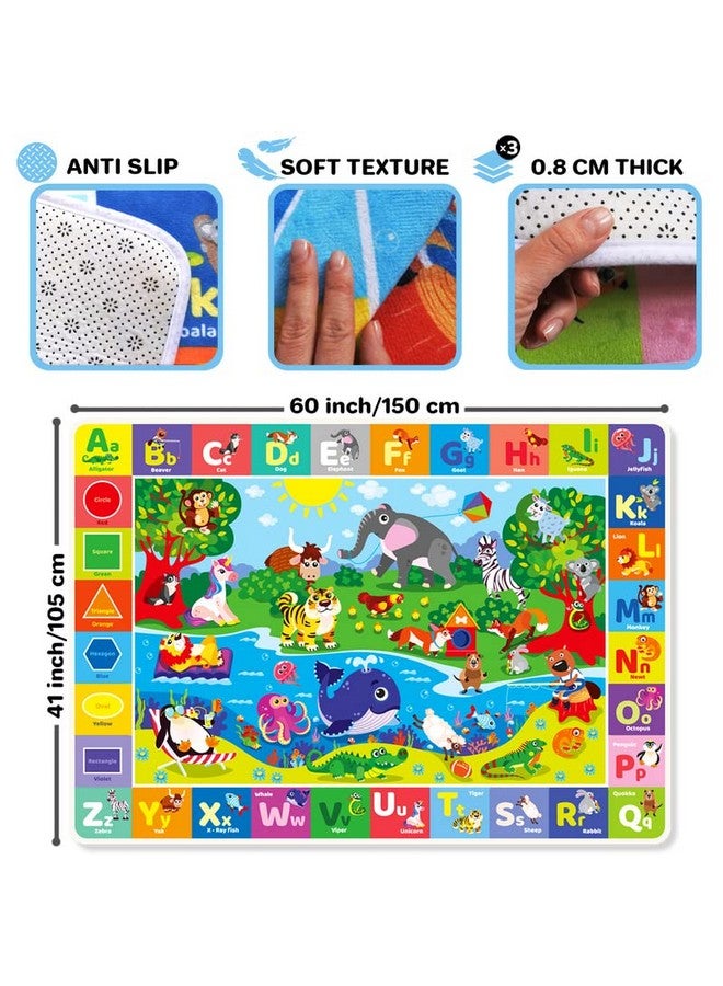 quokka Baby Play Mat For Floor Super Soft Plush Surface Abc Playmat For Toddlers & Infants Extra Thick (0.8Cm) Large Padded Nonslip Rug For Crawling & Playing Foldable Mat - Image 4