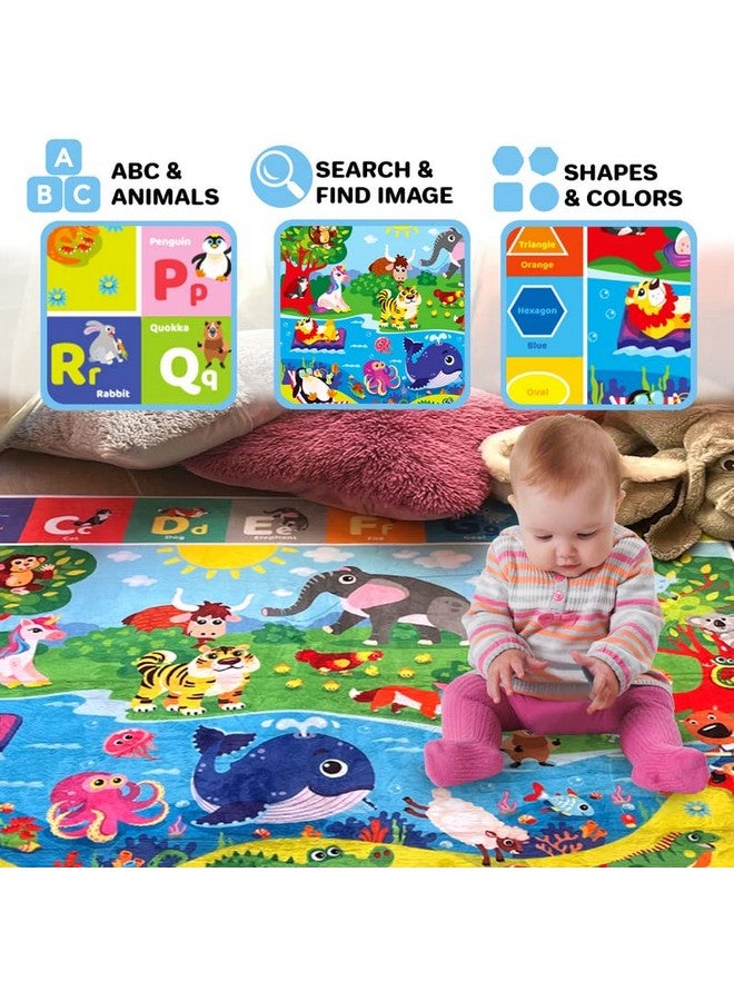 quokka Baby Play Mat For Floor Super Soft Plush Surface Abc Playmat For Toddlers & Infants Extra Thick (0.8Cm) Large Padded Nonslip Rug For Crawling & Playing Foldable Mat - Image 3