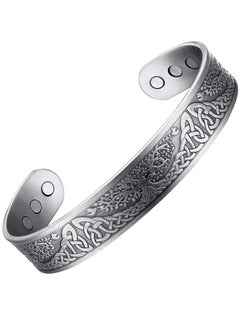 Copper Bracelet for Men Tree of Life Magnetic Therapy Viking Jewelry 7.5inches Adjustable