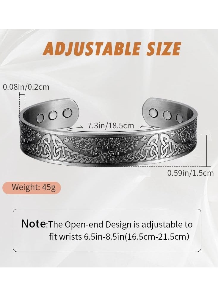 Generic - Copper Bracelet for Men Tree of Life Magnetic Therapy Viking Jewelry 7.5inches Adjustable - Image 1