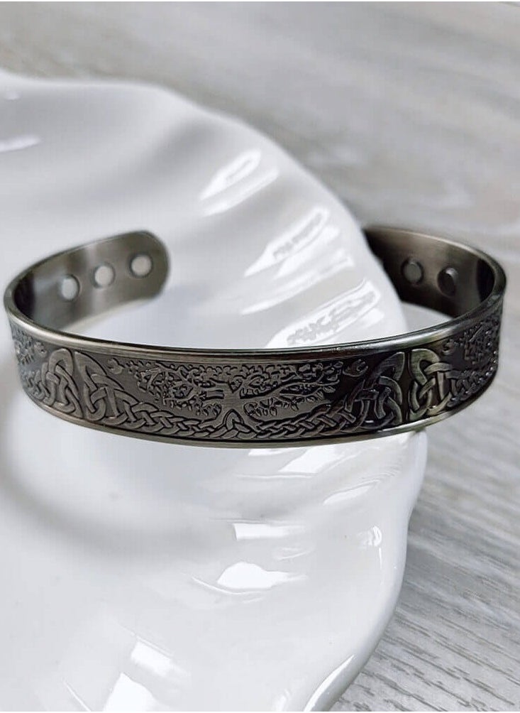 Generic - Copper Bracelet for Men Tree of Life Magnetic Therapy Viking Jewelry 7.5inches Adjustable - Image 1