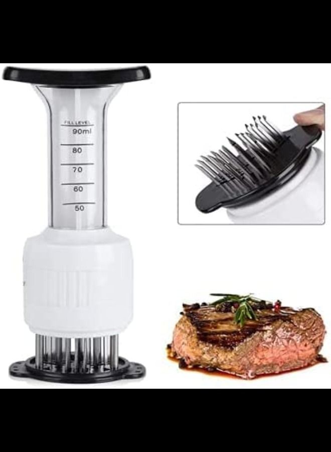 ABBASALI Sauces Injector 2 in 1 Needle Meat Tenderizer and Flavor Marinade Injector With 30 Ultra Sharp Stainless Steel Needle  - Image 1