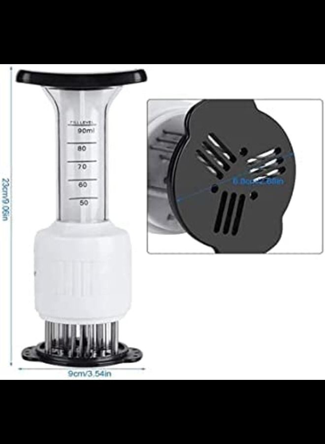 ABBASALI Sauces Injector 2 in 1 Needle Meat Tenderizer and Flavor Marinade Injector With 30 Ultra Sharp Stainless Steel Needle  - Image 2