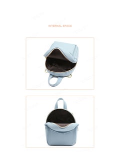 PIERRE LOUES Women's Fashion Backpack Purse PU Leather Shoulder Bag School Bags,Rucksack,Handbag,Fashion Designer Small Travel Bag,Convertible Rucksack Bags,Multifuction Backsack Anti Theft For Women,Blue  - Image 4
