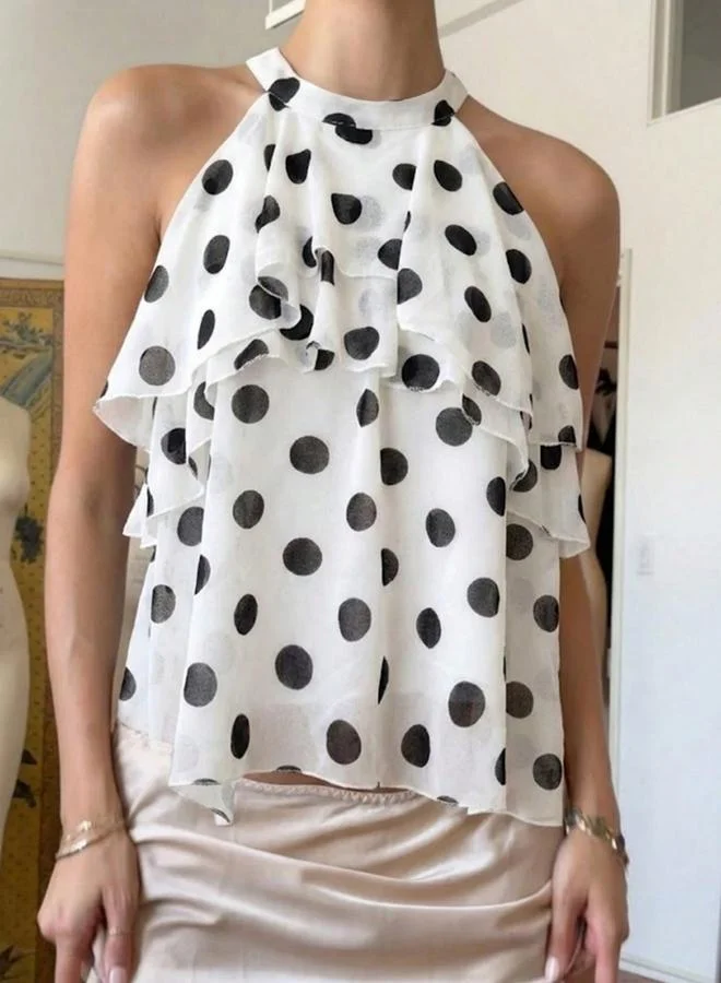 Take Two Polka Dot Halter Neck Top