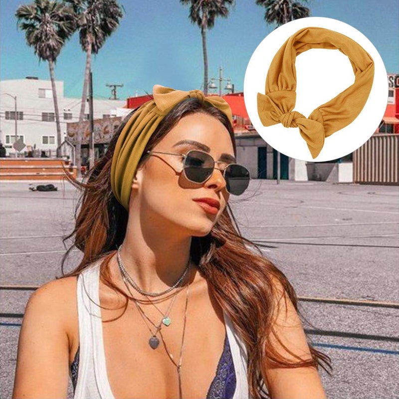 DRESHOW 6 PCS Adjustable Headbands for Women Knotted Headbands Elastic Non-Slip Fashion Hair Bands for Workout Sports Running Yoga - Image 2