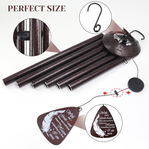 Howarmer Memorial Wind Chimes for Loss of Loved One – Sympathy Wind Chime with Saying “with Each Gentle Breeze” – Remembrance Bereavement Gift for Garden, Patio, or Outdoor Decor - Image 3