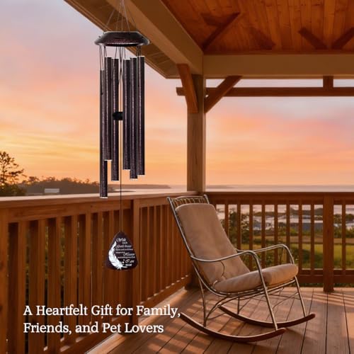 Howarmer Memorial Wind Chimes for Loss of Loved One – Sympathy Wind Chime with Saying “with Each Gentle Breeze” – Remembrance Bereavement Gift for Garden, Patio, or Outdoor Decor - Image 2