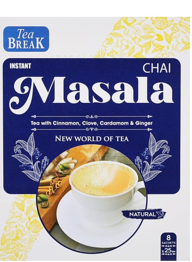 Tea Break Masala Tea, 25gm Pack of 8 Sachet