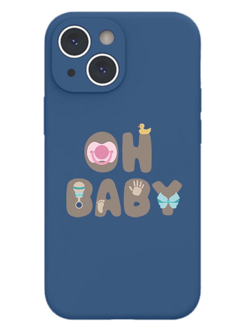 Theodor Protective Slim Fit Case Liquid Silicone Cover with Full Body Protection Anti-Scratch Shockproof Case For iPhone 13 Blue  - Old school copy - Image 1