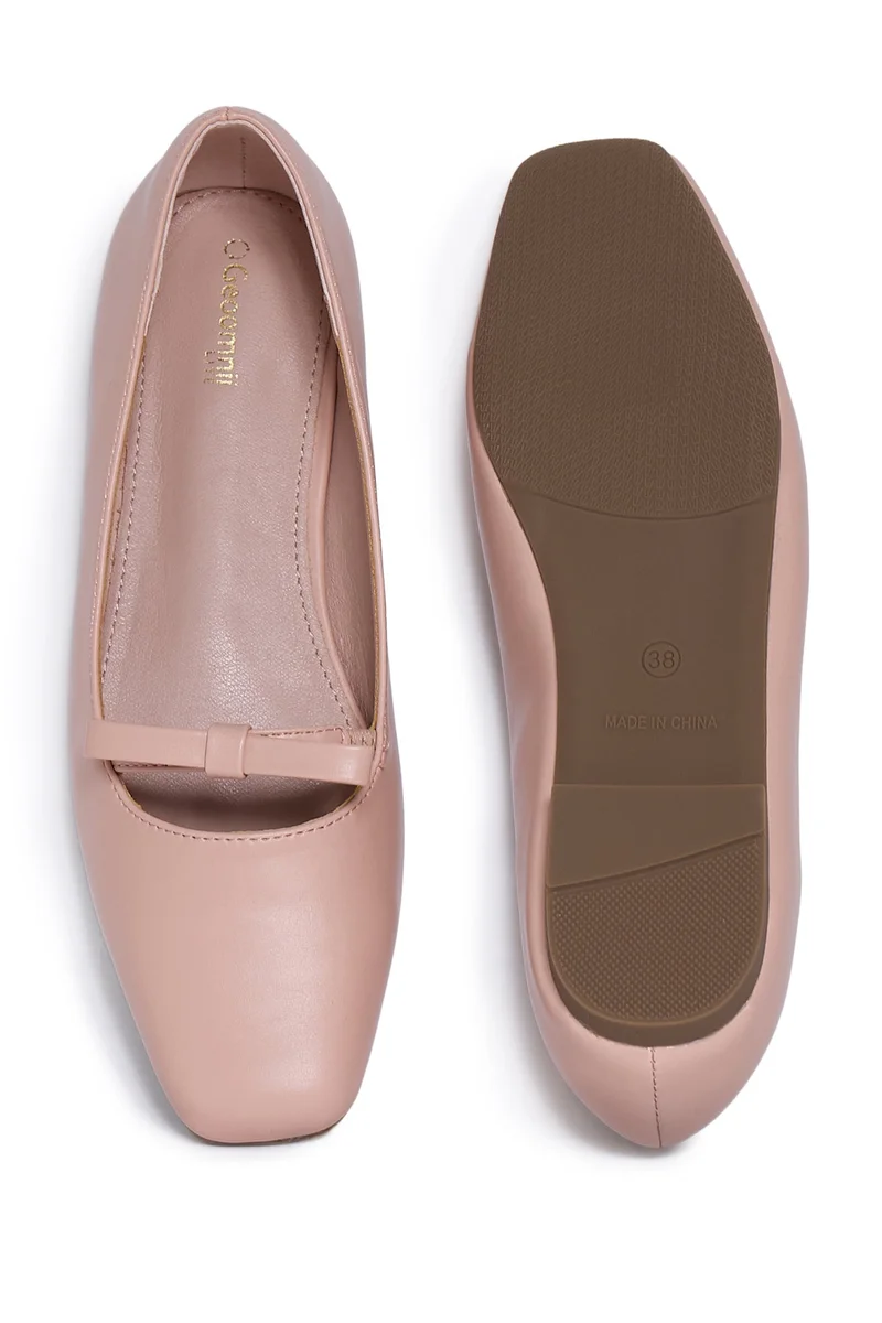 Geoomnii PINK Geoomnii Closed Flat Shoes for Women – Comfortable Slip-On Ballet Flats for Office, Daily Wear & Casual Use for Women | Best Price UAE