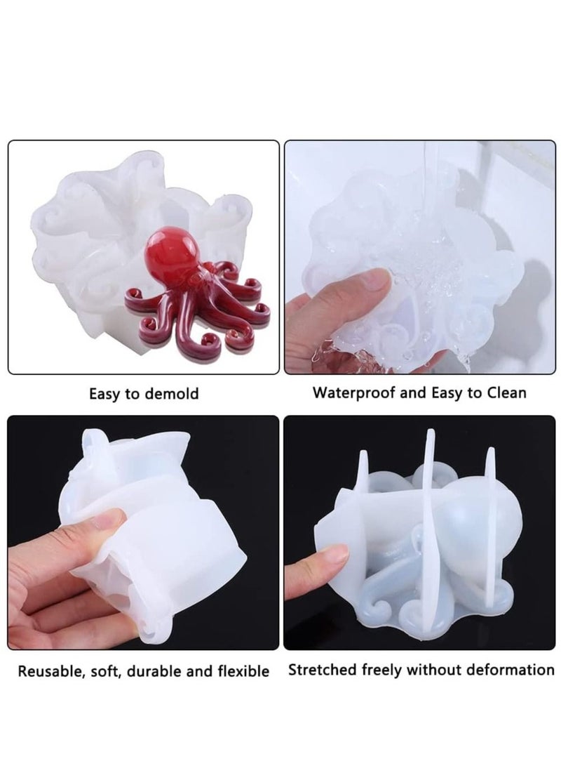 Excefore Ocean Octopus Epoxy Resin Molds DIY Animals Silicone Resin Molds Mold for Desktop Ornament Home Decor Gifts - Image 4