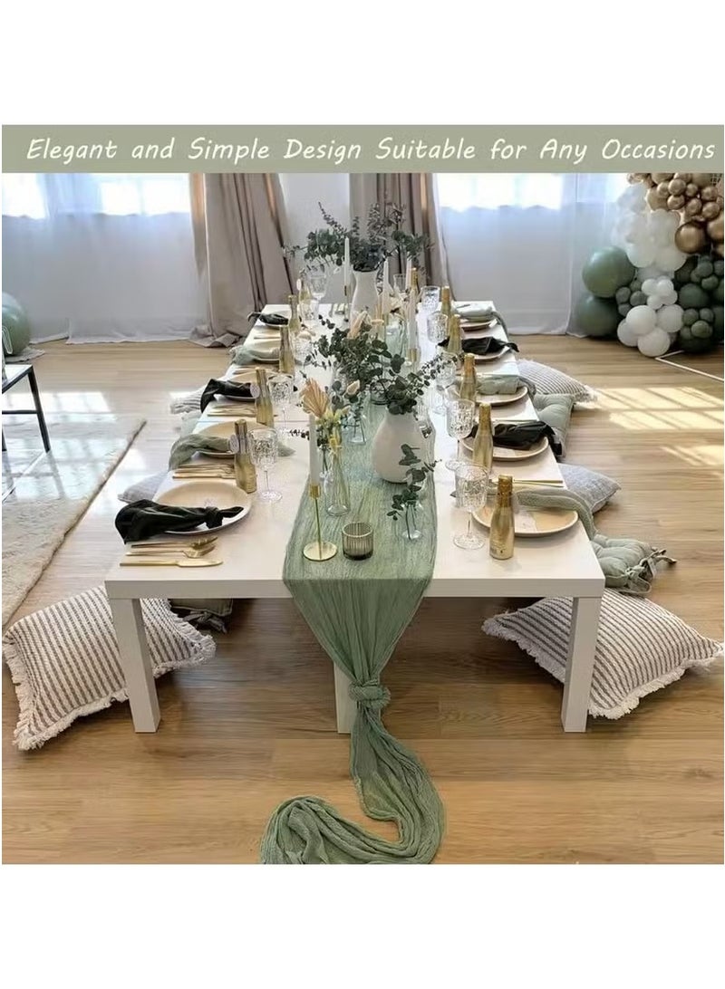 Cheesecloth Table Runner, 90 x 400 cm Boho Gauze Table Decor, Translucent Tablecloth for Wedding Reception Bridal Shower Party Decoration Table Centerpiece  - Image 5