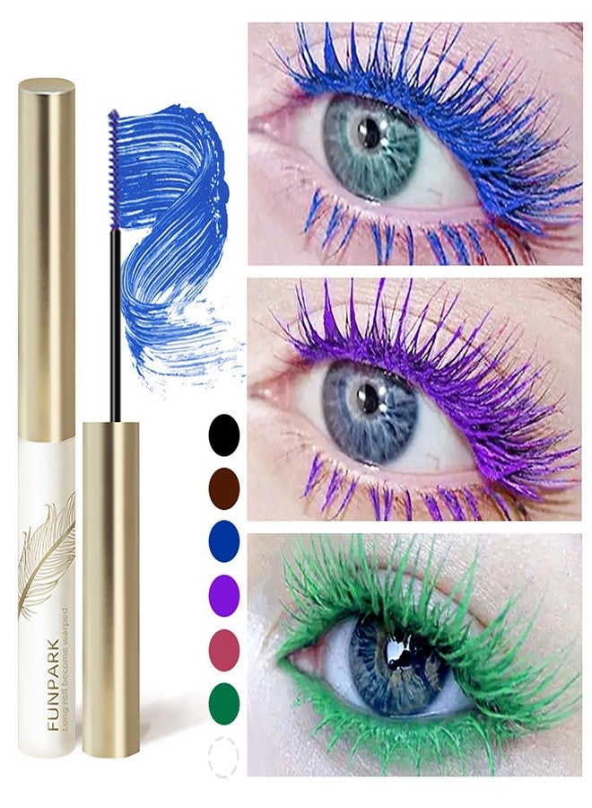 RoseFlower Colored Mascara Sets, 7 Colors Waterproof Colorful Mascara Gift Set, Red Pink Purple Blue White Black Colorful Mascara Charming Long Lasting Voluminous Mascara for Eyelash Eye Makeup - Image 3