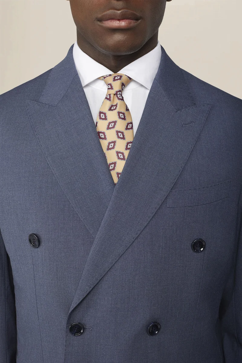 Doppelganger Men's tie with micro geometric pattern - Caramel