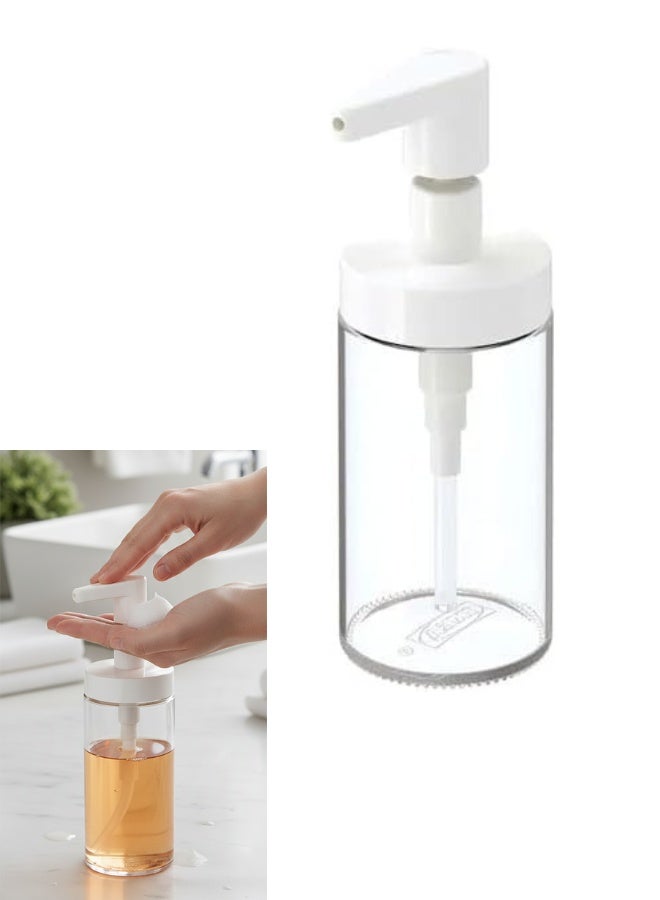 أيكيا موزع صابون سائل أبيض سعة 200 مل - زجاجة مضخة قابلة لإعادة التعبئة لغسل اليدين وصابون الأطباق واللوشن، موزع بلاستيكي متين مانع للتسرب للاستخدام في الحمام والمطبخ - Image 1