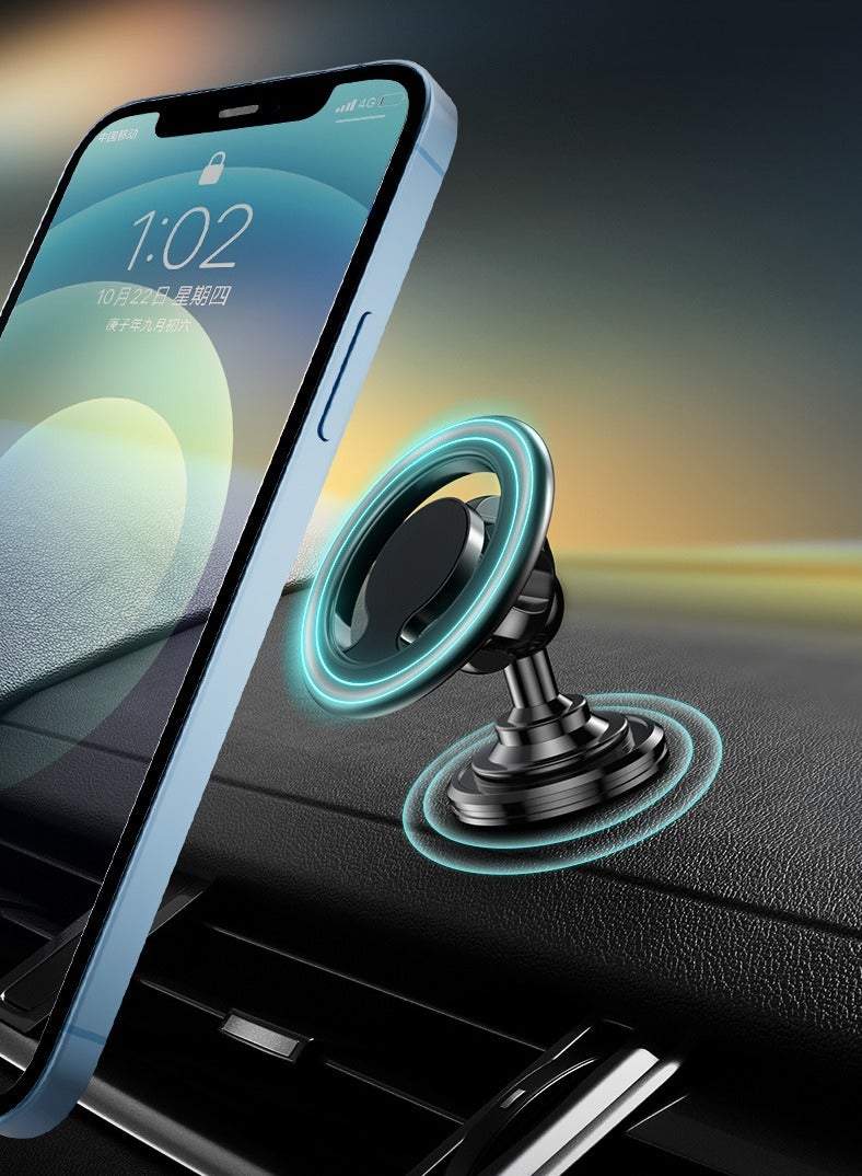 Compatible for MagSafe Car Mount for iPhone, Dashboard 360° Rotation Magnetic Car Mount, Cell Phone Holder for MagSafe iPhone 14/13/12/All Smart Phones (Black)  - Image 1