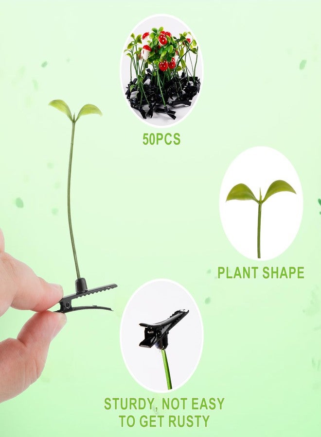 PEUTIER 50pcs, Bean Sprout Hair Clips, Four-Leave Clover, Mushroom, Funny Plant Hair Clips, Cute Headwear, Hair Accessories for Kids, Girls, Women, Home School Party Supplies - Image 4