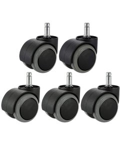 Office Chair Wheels Replacement for IKEA Chairs, 10mm Stem (Set of 5), 2" Heavy Duty Swivel Polyurethane Casters for IKEA Chair Furniture Accessories, Protection for Hardwood Floors Carpet