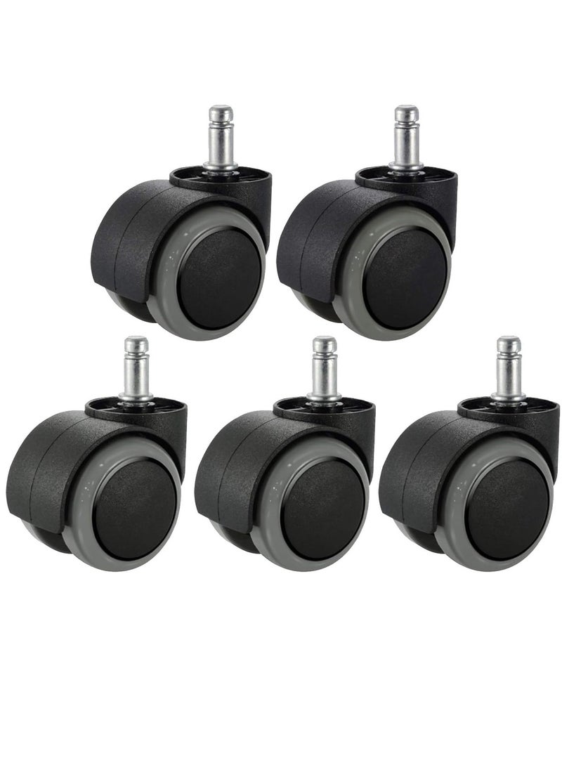 Generic - Office Chair Wheels Replacement for IKEA Chairs, 10mm Stem (Set of 5), 2" Heavy Duty Swivel Polyurethane Casters for IKEA Chair Furniture Accessories, Protection for Hardwood Floors Carpet - Image 1