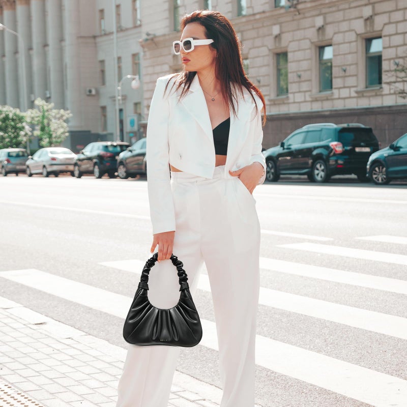 Keyli Cute Purses Mini Shoulder Bag for Women Waterproof Leather Tote Handbags fashionable travel Large clutch hobo purse with Magnetic Closure Black - Image 2