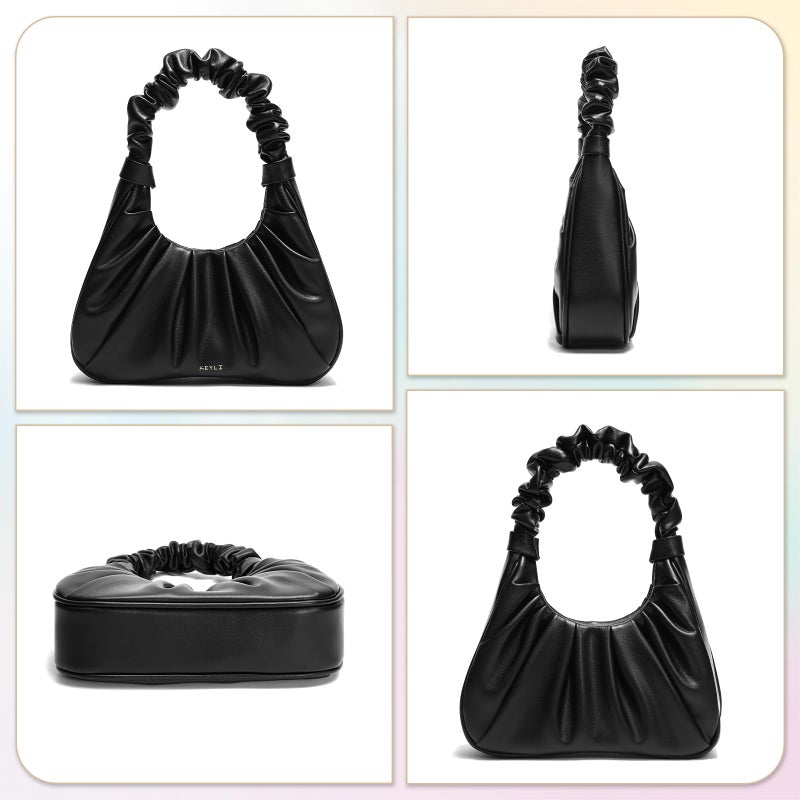 Keyli Cute Purses Mini Shoulder Bag for Women Waterproof Leather Tote Handbags fashionable travel Large clutch hobo purse with Magnetic Closure Black - Image 5