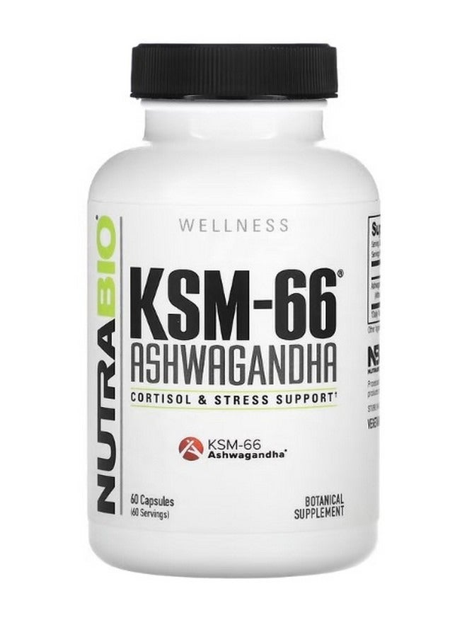 NutraBio KSM 66 Ashwagandha 600 mg 60 Capsules - Image 1