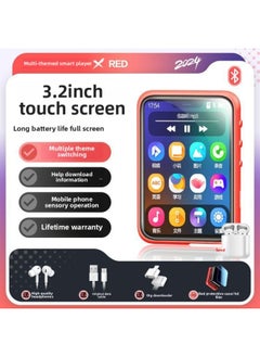 Generic Bluetooth Walkman Mp3 Student Edition Mp4 Touch Screen Fiction Senior High School Students Listen To Songs And Music Play Wholesale-Body Color:3.2inch Touch Screen Bluetooth [sakura Red Shell/bluetooth Headphones]-Memory Capacity:68g-already Following Songs/novels/english/others  - Image 1