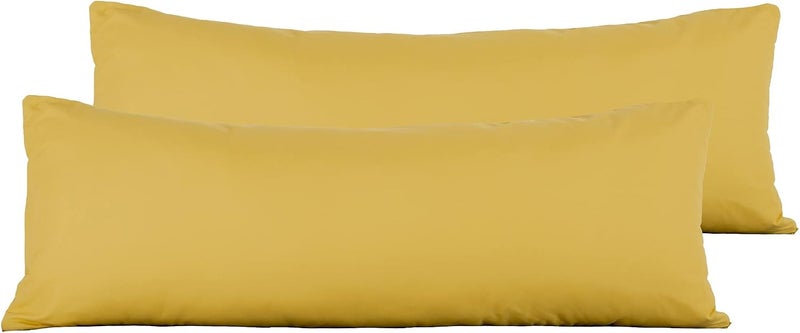 EVOLIVE Body Pillow Covers Pack of 2, 21" x 54", Ultra Soft Brushed Microfiber, Breathable & Cozy Body Pillowcases with Zipper Closure (Spicy Mustard) - Image 1