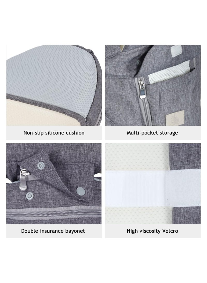 6-in-1 Baby Carrier, Baby Wraps Carrier, Baby Carrier with Hip Seat for Breastfeeding, One Size Fits All - Adapt to Newborn, Infant & Toddler (Grey)