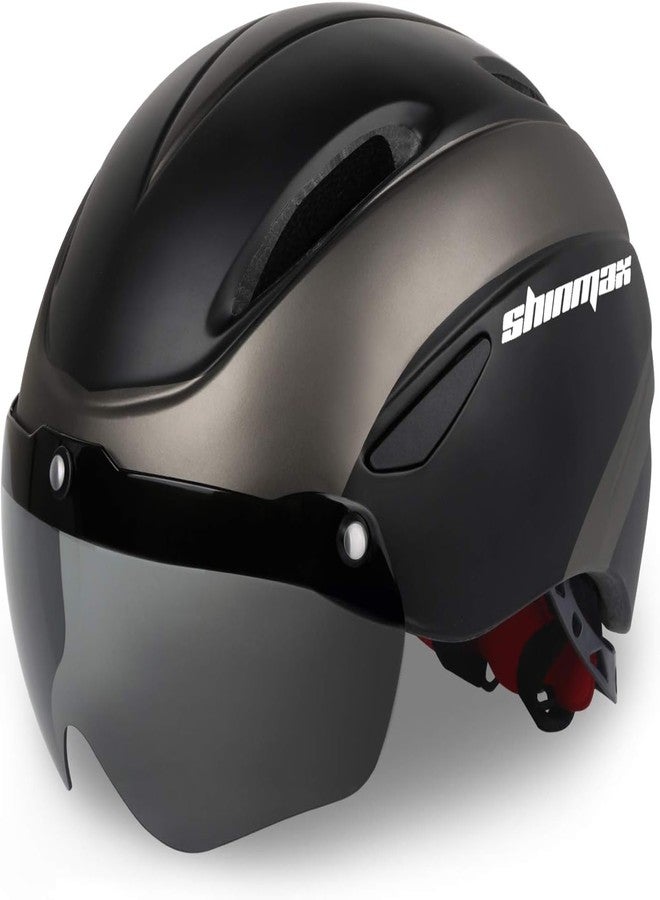 Shinmax Bike Helmet for Men Women, Bicycle Helmet with Detachable Magnetic Goggles for Adult Road Biking Mountain Cycling Helmet (BC-001) - Image 1