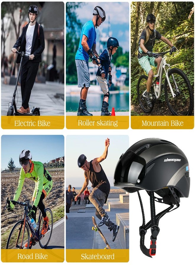Shinmax Bike Helmet for Men Women, Bicycle Helmet with Detachable Magnetic Goggles for Adult Road Biking Mountain Cycling Helmet (BC-001) - Image 5