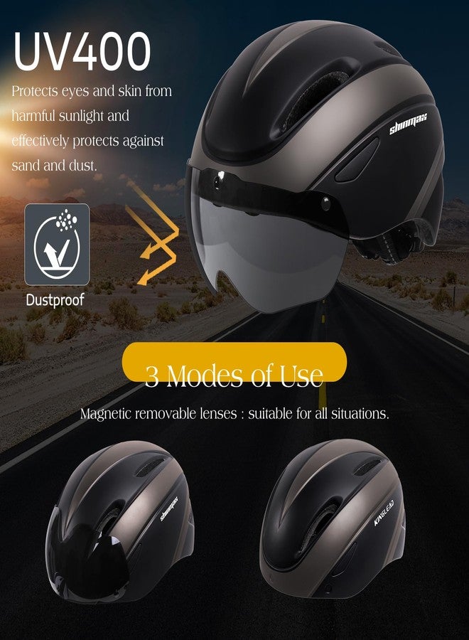 Shinmax Bike Helmet for Men Women, Bicycle Helmet with Detachable Magnetic Goggles for Adult Road Biking Mountain Cycling Helmet (BC-001) - Image 2