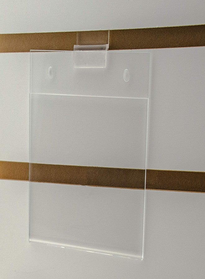 Marketing Holders 10 Pack Slatwall Sign Holder 5.5" x 3.5" Horizontal Price Tag Display Top or Side Load Small Ad Sleeve for Retail Stores and Offices Clear Acrylic Literature Frame - Image 5
