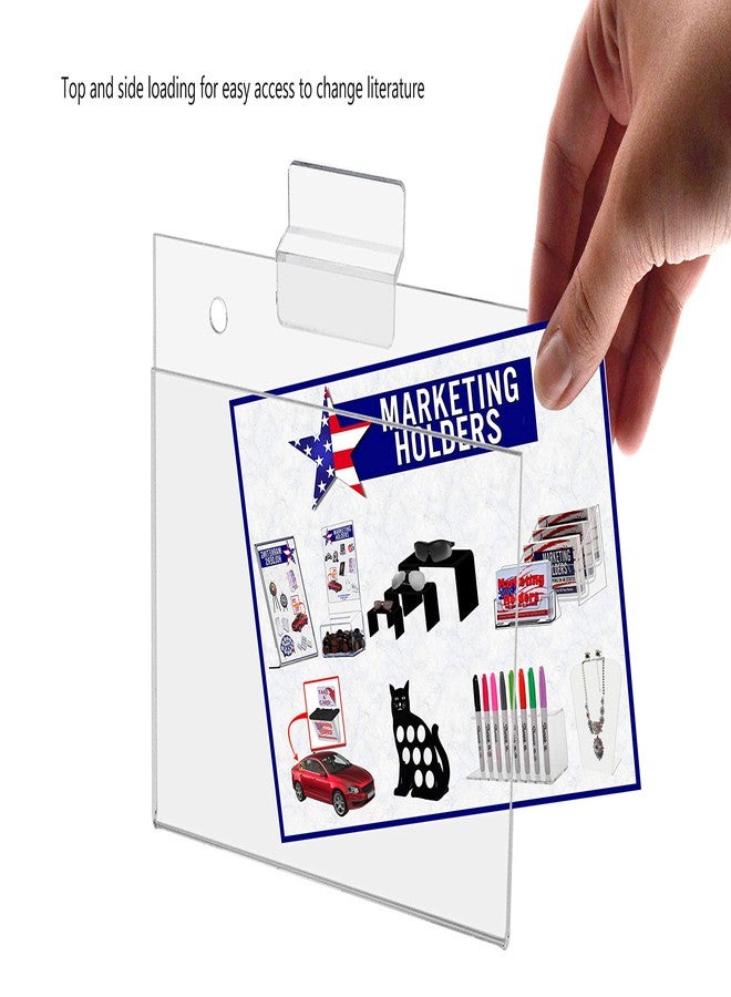 Marketing Holders 10 Pack Slatwall Sign Holder 5.5" x 3.5" Horizontal Price Tag Display Top or Side Load Small Ad Sleeve for Retail Stores and Offices Clear Acrylic Literature Frame - Image 2