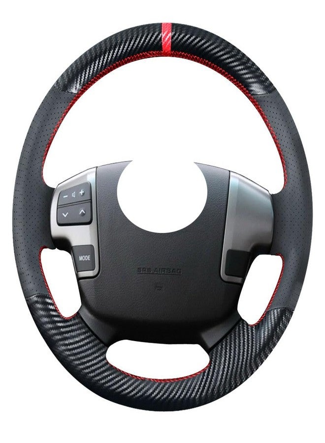Kivnto DIY Carbon Fiber Steering Wheel Covers for Toyota Tundra 2007 2008 2009 2010 2011 2012 2013 / Land Cruiser 2008-2015 / Sequoia 2008-2013 15 inches Leather Interior Accessories - Image 1