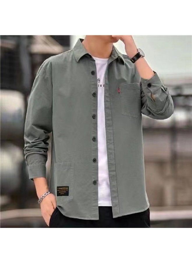 New Loose Casual Men's Long-sleeved Shirts Retro Style Shirt Jacket Men's Spring And Summer Large Size Versatile Shirt