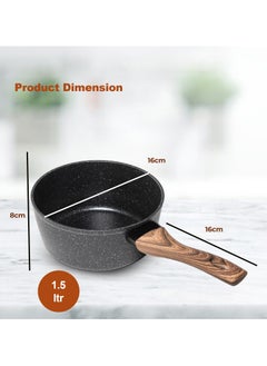 Sweet Home Sweet Home Nonstick Sauce Pan Non Stick Small Pot for Cooking Ultra Non-Stick Granite Coating Sauce Pan  Compatible for All Stove Top PFOA Free  - Image 2
