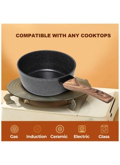 Sweet Home Sweet Home Nonstick Sauce Pan Non Stick Small Pot for Cooking Ultra Non-Stick Granite Coating Sauce Pan  Compatible for All Stove Top PFOA Free  - Image 3