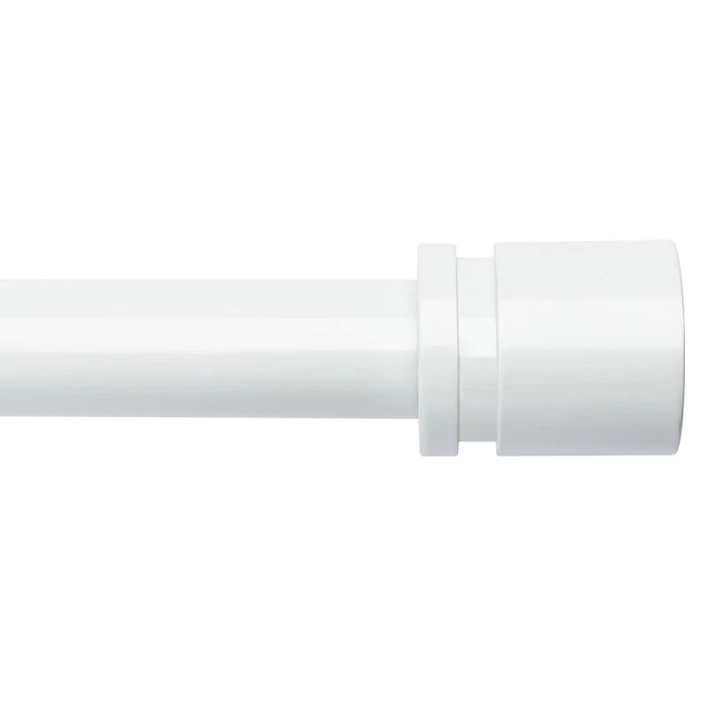 Byondeth Curtain Rods for Windows 16 to 88 Inches Adjustable Length 1 Inch Diameter Window Curtain Rod with Aluminium End Cap White