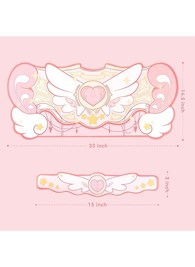 GEEKSHARE Mouse Pad Wrist Rest Support Set Non Slip Rubber Base Desk Mat And Memory Foam Wrist Rest For Keyboard And Mouse Perfect For Gaming Or Home Office Work Pink  - Image 3
