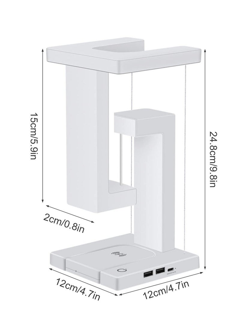 Captaintech Touch Control Bedside Table Lamps with USB Port, Modern Floating Nightstand Lamp with 10W Fast Wireless Charger, 3-Way Dimmable LED Smart Night Light Lamp for Bedroom Table Living Room Decor - Image 2